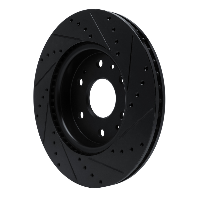 Chevrolet Colorado Brake Rotor (1) - Front Left - R1 Concepts - Drilled & Slotted - Black - `23-`25
